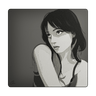 The Girl cloth gaming mousepad with monochrome illustrated portrait artwork